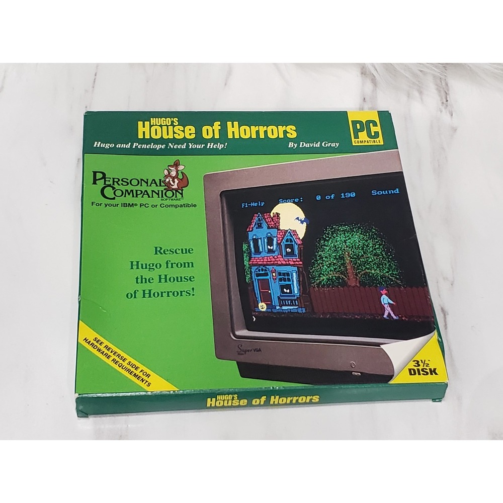 Hugo's House of Horrors Game PC MS-DOS Computer 3.5 Inch Disks